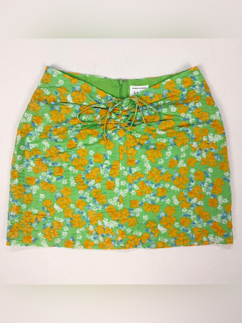 Sabo Lyla Draw Mini Skirt Green Floral